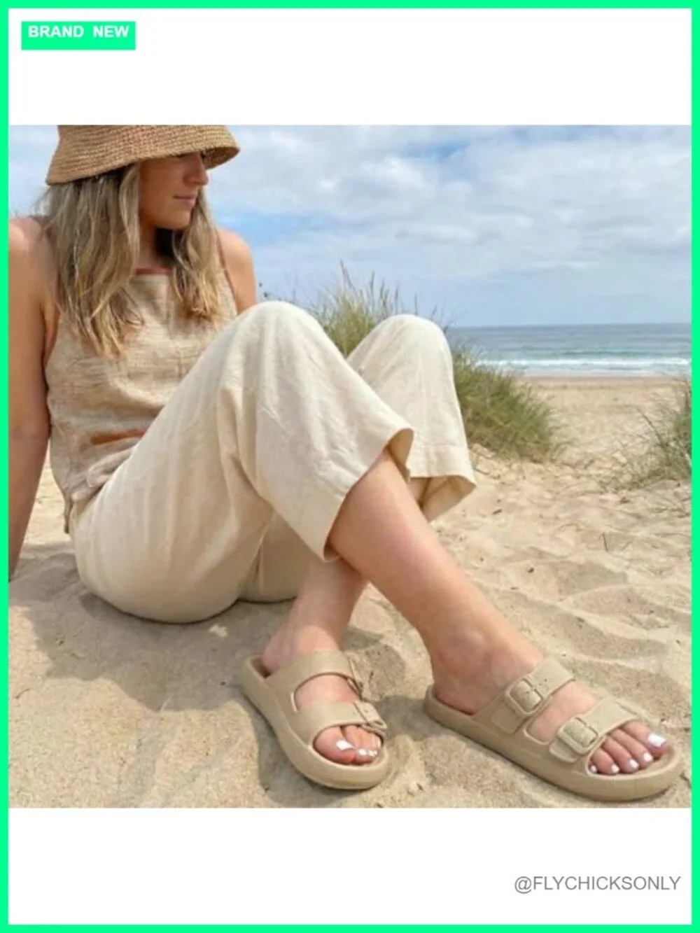 Women's Adjustable Double Buckle EVA Cloud Slides Sandals